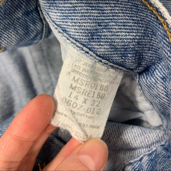 Vintage 90s Wrangler Stonewash Blue Mom Jeans High Waist Tapered Leg 14 32"x31" - Picture 14 of 15